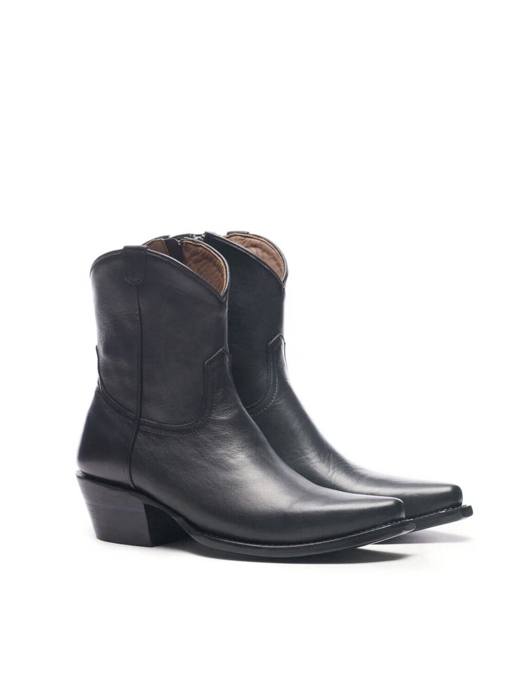 Womens Alvies The Trinity Black Leather Handmade Cowboy Boots 8B New